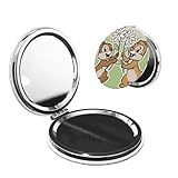 コンパクトミラー チップとデール 化粧鏡 携帯ミラー 手鏡 メイクアップミラー 折りたたみ式 両面拡大鏡 旅行 携帯便利