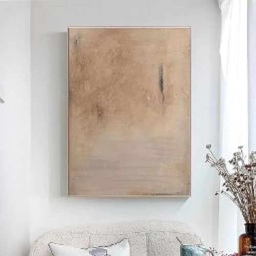 Tableau abstrait marron et beige pour sublimer votre salon moderne 70x120cm