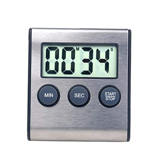 Digitaler Mini-Wecker für Küchengeräte, Zeitschaltuhr, 100-Minuten-Countdown-Timer für Kochen, Studium, Sport, Meeting, Parken, Medikamente Edelstahl schwarz