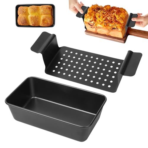 Niuny Molde Pan Horno Moldes Reposteria Molde Bizcocho Horno Rectangular 25 X 14,5 X 8cm Formas Para Bolos Con Bandeja De Drenaje Moldes Para Hornear Pan Acero Al Carbono Para Hornear Panes Y Bollos