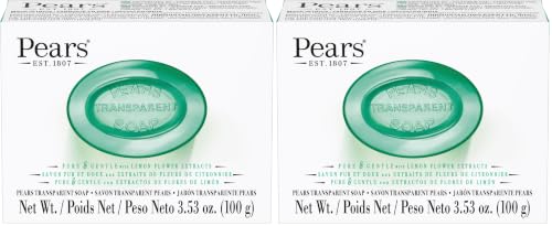 Image of Pears Pure and Gentle with Glycerin and Lemon Flower Extracts - Green for Unisex - 3.5 oz Bar Soap (Pack of 2)