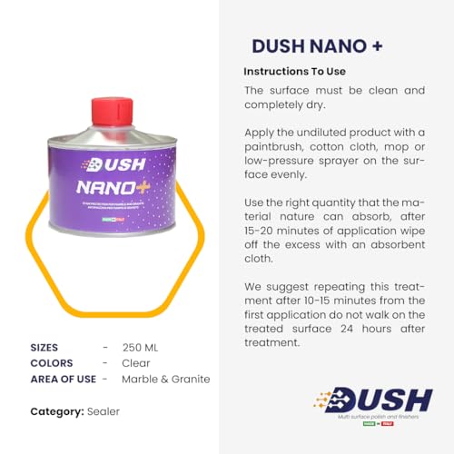 Image of Dush Nano+ Stain Protection for Marble and Granite | Advanced Sealant Guard Against Stains and Spills | Long-Lasting Marble and Granite Protector (250 ML)