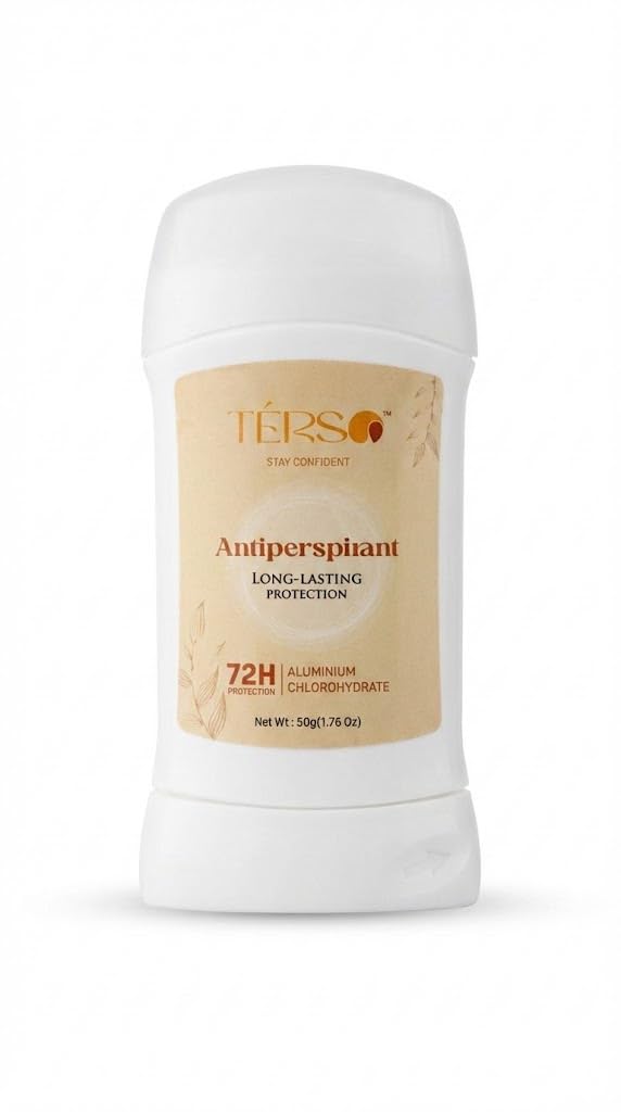 TERSO Antiperspirant Stick 50g | 72H Sweat & Odor Protection | Aluminium Chlorohydrate | Long-Lasting Freshness for Men & Women