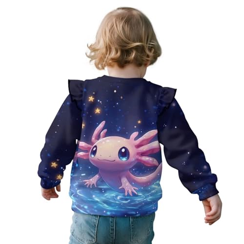 Toddler Girls Long Sleeve Shirts Ruffle Crewneck Sweatshirts for Kids Cozy Athletic Tops 1-8 Years2