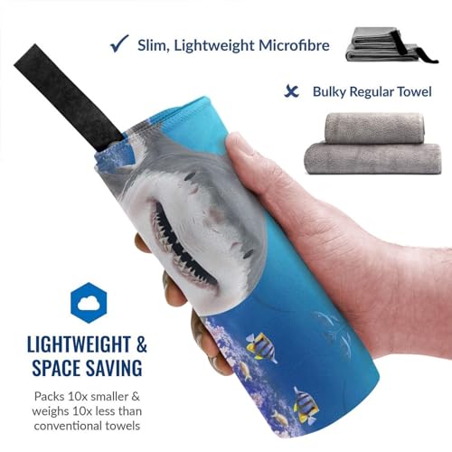 Serviette de bain requin à séchage rapide pour la plage et le sport - 3