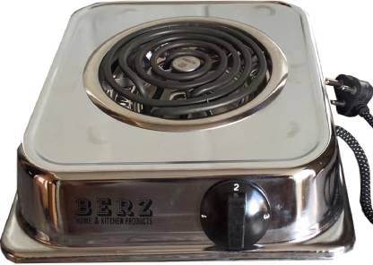 BERZ Stylish Modern 1250 Watt Electric Cooking Heater/ Fitted With ISI Marked Eliment | Solid Heavy Body Electric G Coil Cooking Stove / Heater / Hot Plate Cooking Stove / Induction Cooktop (Chrome Plated) Radiant Cooktop (Silver, Push Button) 1 YEAR WARRANTY FOR GCOIL ELIMENT