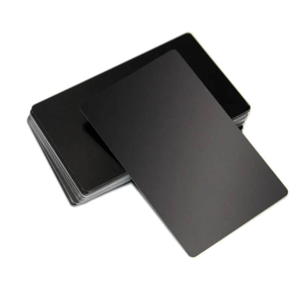100 szt. Anodowanych blach aluminiowych 3,4 x 2,1 cala Płaskie metalowe płytki do grawerowania(Matte Black,0.2mm)