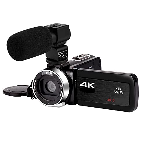 Caméscope vidéo 4K pour vlogging créatif avec lumière intégrée