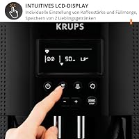 KRUPS Essential Kaffeevollautomat mit Milchaufschäumer – automatische Kaffeemaschine für Espresso, Cappuccino und Kaffee, einfache Bedienung dank LCD-Display, automatische Reinigung, kompaktes Design – Ansicht 5
