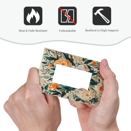 Decorative Outlet Covers Rustic Big Flowers Abstract Floral 1 Gang Single Decora GFCI Device Light Switch Covers Plate 1 Rocker Wall Plate Jumbo Faceplate for Country Bedroom Home Decor