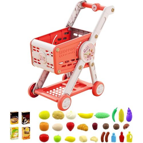 de compras para niños - Carrito de compras de 21 pulgadas, simulación de jugar | Juego de supermercado de juguete ABS - interactivo de juegos de rol con 30 para juegos s