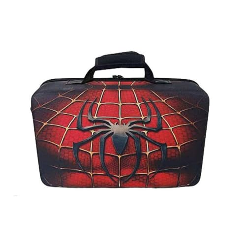 Image of New World Storage bag for PS5 Slim ,Hard Travel Carrying Case Compatible for PS5 Slim Disc and Digital , Waterproof Shoulder Bag with Both Side Compartments Travel Accessories for PS5 Slim (Red-Spider)