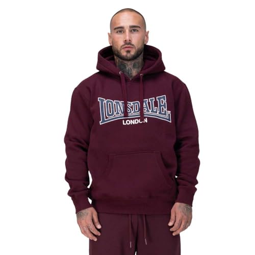 Sweat-shirt à capuche Lonsdale London homme rouge regular coupe standard