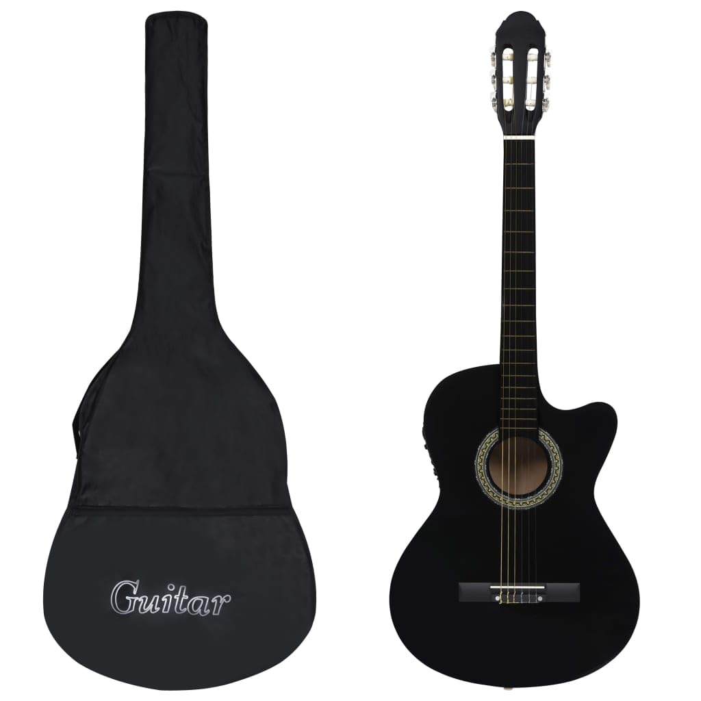 Set Chitarra Western 12 pz con Equalizzatore e 6 Corde Chitarra Classica Strumenti Musicali Prodotti per Fare Musica Orchestra Nera