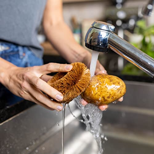 Pack Of 6 Tawashi Vegetable Brushes - Natural Coconut Fiber Scrubber, Japanese Design, Ideal For Fruits, Veggies, Cast Iron Cleaning And Household Use With Wire Hanging Loop By Skarby #TOP3