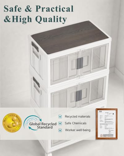 Image of OlarHike 23QT Storage Bins with Lids for Closet, Office, Dorm, 3 Pack