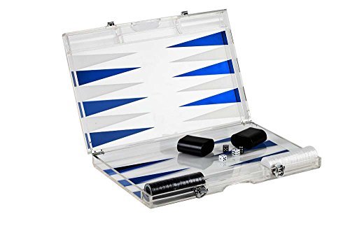 Photo 1 of Infinity 18" Lucite Backgammon Set, Blue