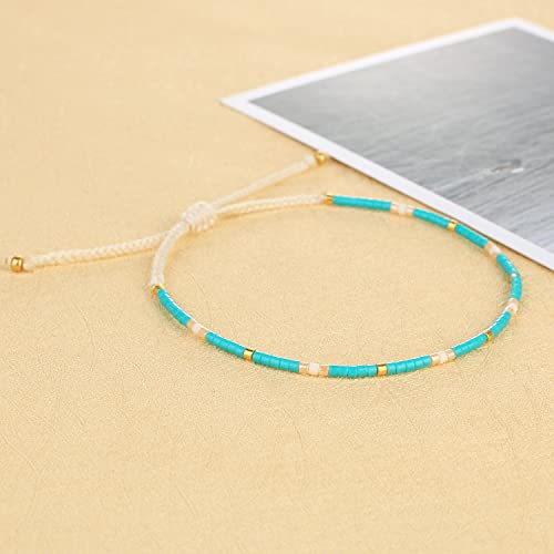 Image of KELITCH Boho Women Crystal Shell Beaded Friendship Bracelets Handmade Strand Bracelet Bangles Jewelry