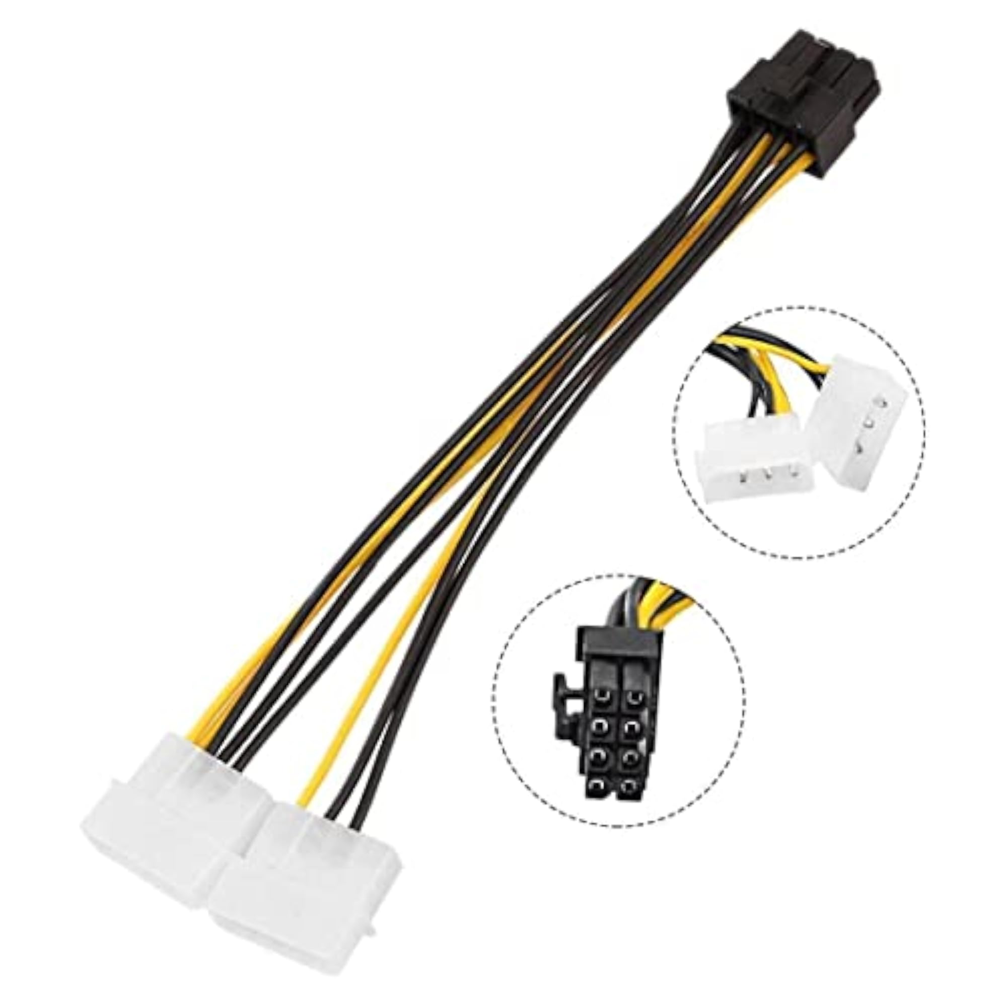 8 Pin PCI Express to Dual 4 Molex Power Cable