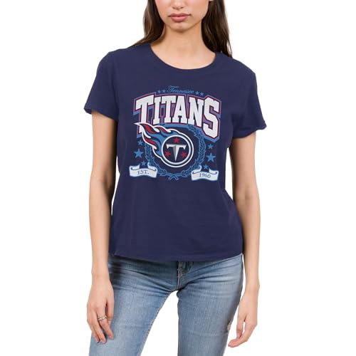 Junk Food NFL - Tennessee Titans - NFL Prep - Officially Licensed Womens Short Sleeve Fan Tee Navy