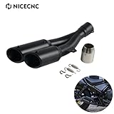 NICECNC Right Side 38mm-51mm Slip On Dual Exhaust Muffler Pipe & DB Killer Compatible with...