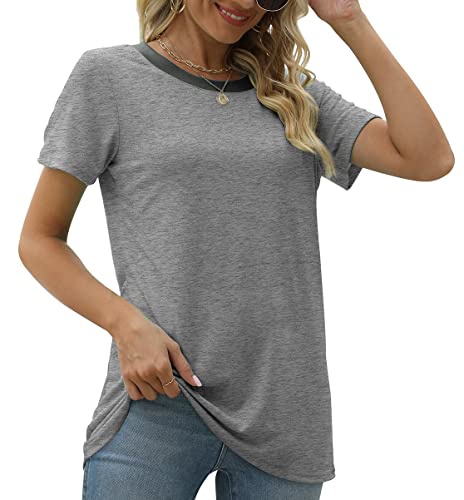 Tshirts For Women Crewneck Summer Shirts Short Sleeve Tops Loose Fit 2Xl #TOP2