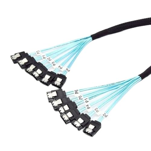 Set de 6 cables SATA 7 pines 0.5 m S/A/S 6Gbps miniatura 4