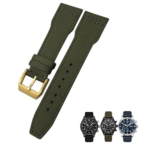XMKT Bracelet de montre en tissu Nylon 22mm 21mm vert