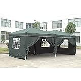 BNHHB Gazebo da Giardino 3x6m Impermeabile Pergolato da Giardino Pieghevole Antipioggia Tendone Giardino per Feste Campeggio Spiaggia Esterno Terrazza Bar Piscina