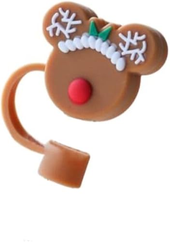 Lindo juego de tapones de silicona para pajilla, cubierta reutilizable de tapones de dibujos animados, kit de tapa de polvo para beber, puntas de