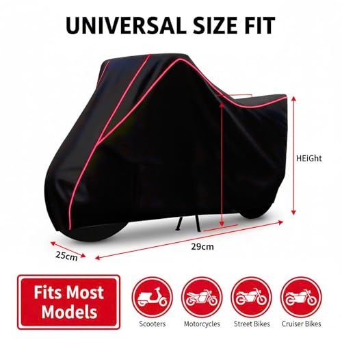 Image of PUBAMALL Classic 100% Water Resistance Splendor Plus XTEC Bike Cover | Taffeta Body Cover for Rain & Sun | UV Protection, Dustproof, Scratch Resistant, Windproof, Heat Resistant, Vehicle Specific Fit