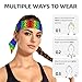 OXJOIIS Boys Girls Sports Sweatbands, Multipurpose Long Head Band for Yoga Fitness Shower, Fashion Colorful Cheetah Leopard Animal Print Rainbow Headwear Head Decor