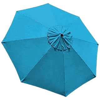 EliteShade USA 9FT Patio Umbrella Replacement Covers 8 Ribs Market Umbrella Canopy Cover (CANOPY ONLY) (Sky Blue)