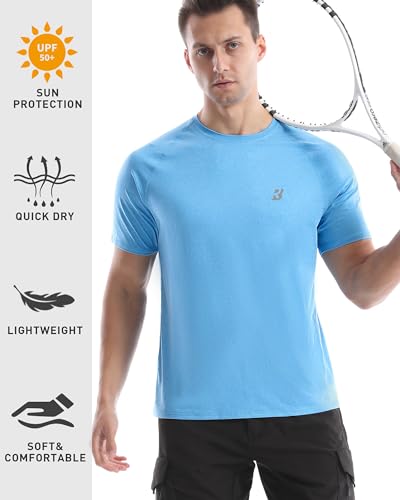 Roadbox Swim Shirts Short Sleeve for Men, Sun Protection UPF 50+ Fishing Rash Guard, UV Gym Workout Shirt for Running Outdoor3