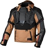 Macna Tryton NightEye impermeabile Giacca in pelle/tessuto da moto, nero/marrone, S