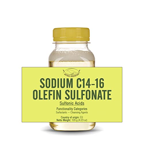 OLÉFINE SULFONATE DE SODIUM C14-16 - Solution 35% - 120g - Haut Pouvoir Moussant - Émulsification - Douceur Peau - Pour Soins Personnels Sans Sulfate, Produits Détergents - Cosmétique DIY