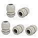 Tool parts M25x1.5mm 6.2mm-8mm Nylon 3 Holes Adjustable Cables Gland Connector Gray 5pcs