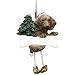 Dachshund Ornament Red with Unique "Dangling Legs" Hand Painted and Easily Personalized Christmas Ornament