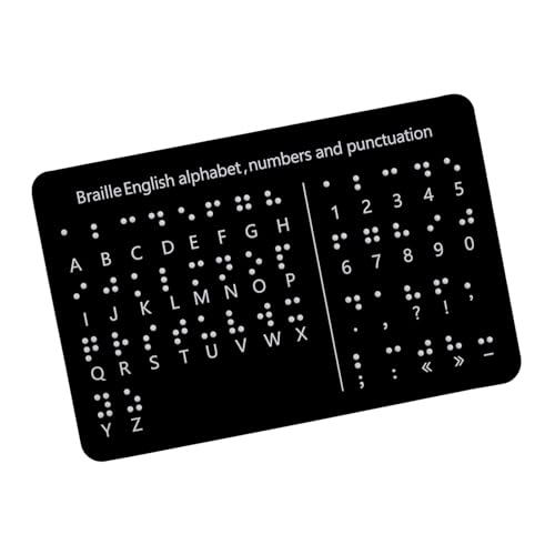 YUPEIUKLI Tablero de Letras Braille números y Signos de puntuación en Relieve. Ayuda didáctica para el Aprendizaje del Braille en Adultos.