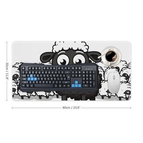 Cartoon Black White Sheep Desk Pad Large Protector miniatura 2