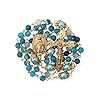 Nazareth Store Catholic Gold Rosary Necklace Matte Stone Beads Green Pearl Round Beads Miraculous Medal & Cross - Velvet Bag (Blue) #4