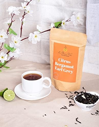 Organic Citrus Bergamot Earl Grey Tea : Loose Leaf Autophagy Tea with Extra Bergamot pieces – Not your Regular Earl Grey : A Full 30% Citrus Bergamot - 3.5 ounces