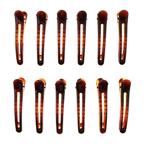 Preisvergleich Produktbild 12pcs Haarschneideklammern Abteilklammern Entenschnabel Haarspange Friseurbedarf Haar Zubehör - 5,1 cm
