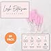 LEES A.M. Lash Extension Aftercare Card | 50 Pack | Lash Aftercare Instruction White Design Double Sided Size 3.5 x 2 inches Eye Lash Aftercare Kit for Clients with 2-3 Week Refill Instruction