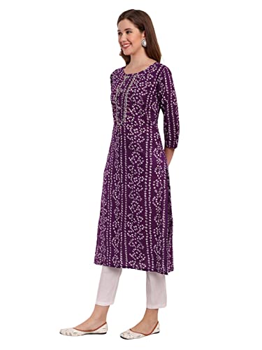 Image of rytras Women's Cotton Straight Fit Printed Straight Kurta