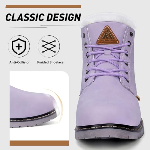 Image of Mishansha Snow Boots for Women - Waterproof Winter Hiking Boots with Warm Fur Lining, Anti-Slip Sole, Insulated Outdoor Cold Weather Booties