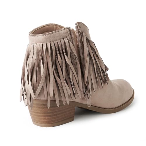 J. Adams Marrow Ankle Boot - Western Fringe Cowboy Low Heel Bootie3