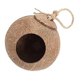 DOITOOL Nid Balançoire Coque de Noix Tropicale pour Perroquets Perchoir Suspendu et Polyv...
