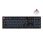 Keychron V6 Wired Mechanical Keyboard Knob Version, Full-Size QMK Programmable with Hot-swappable Super Red Switch Compatible with Mac Windows Linux (Frosted Black-Translucent), UK Layout