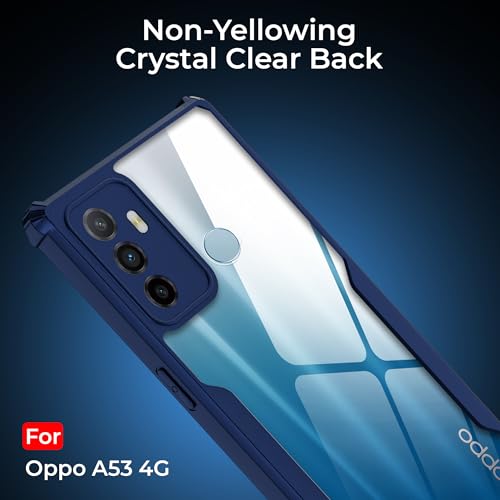 Image of A rtistque Clear Hard Transparent Acrylic Armor Back Cover Case for Oppo A53 4G | Shockproof TPU Edge Protection | Slim Protective Design | Oppo A53 Back Cover - Blue